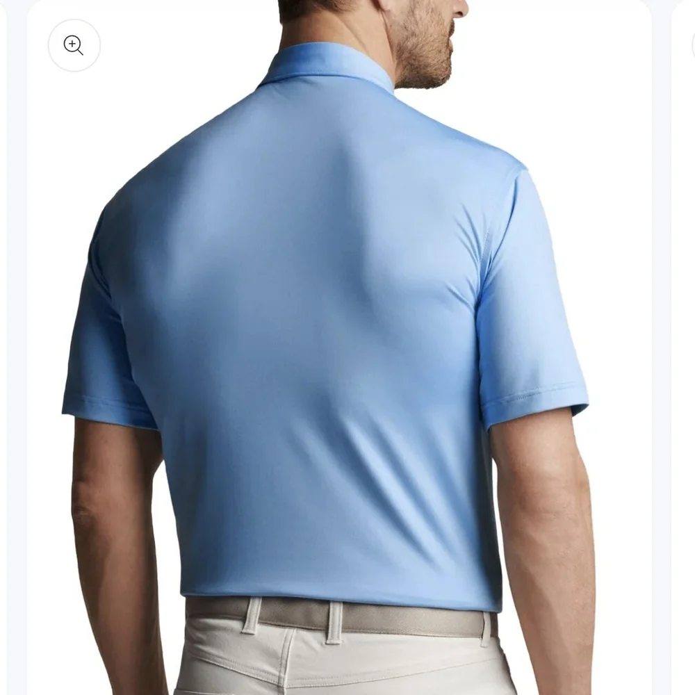 Peter Millar Men's Cottage Solid Performance Polo Shirt Blue‎ XXL